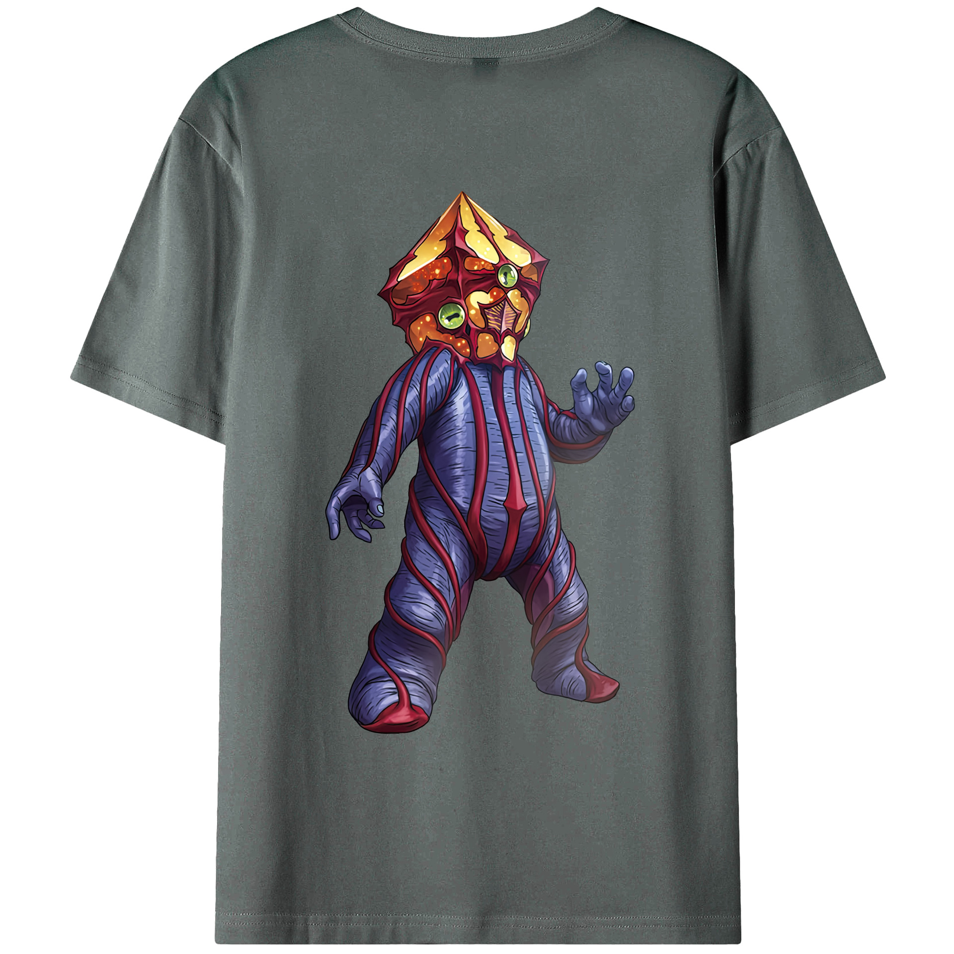 （画像用） ウルトラマン Ultraman 綿100％ メンズ半袖Tシャツ（バックプリント） 通気性